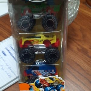 Monster Truck Trio Set - Green, Yellow, Blue